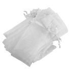 4X(50pcs White Drawstring Organza Folding Hand Fan Pouch Party Wedding4039