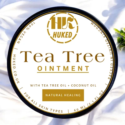 HUKED Tea Tree Ointment 60ml Handmade for Athlete Foot Nail Infection Odour Natural