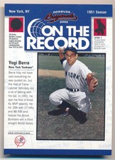 YOGI BERRA 2002 DONRUSS ORIGINALS #9 ON THE RECORD YANKEES SP #592/800 F6F6