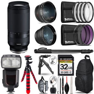Tamron 70-300mm f/4.5-6.3 Di III RXD Lens (E) -3 lens+Monopod -32GB Kit