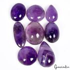 Certified 184+Cts/8 Pcs Natural Untreated Purple Amethyst Mix Cab Wholesale Gems