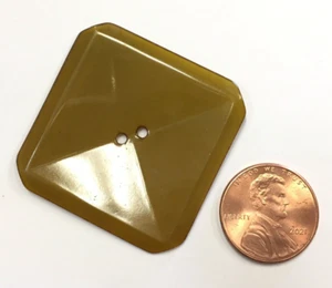 Bakelite Button Art Deco Vintage Apple Juice Large Square 2 Hole Flat Clear Thin - Picture 1 of 5