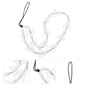 Crystal Butterfly Mobile Chain Girl Phone Charm Bracelet Lanyard for - Zdjęcie 1 z 12