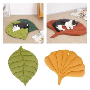 Con forma de hoja cama para perro estera suave cálida mediana gatito pequeño sofá - Imagen 1 de 4