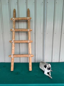 60" Wood Rustic Ladder Decorative Wall Leaning Farmhouse Quilt Blanket Display - Picture 1 of 23