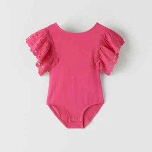 Zara girls bodysuit with lace sleeve 13-14 164 NwT - Picture 1 of 3