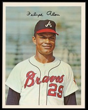 1967 FELIPE ALOU ATLANTA BRAVES DEXTER PRESS VINTAGE BASEBALL 5X7 CARD