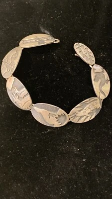 *СНЯТ С ПРОИЗВОДСТВА* R A R E — браслет с животными Southwest из чистого серебра James Avery 7,5 дюйма - Изображение 1 из 4