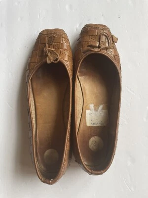 Sesto Meucci Womens flats Loafer Slip On Shoe Woven Leather Brown Size 8.5M - Image 1 of 4