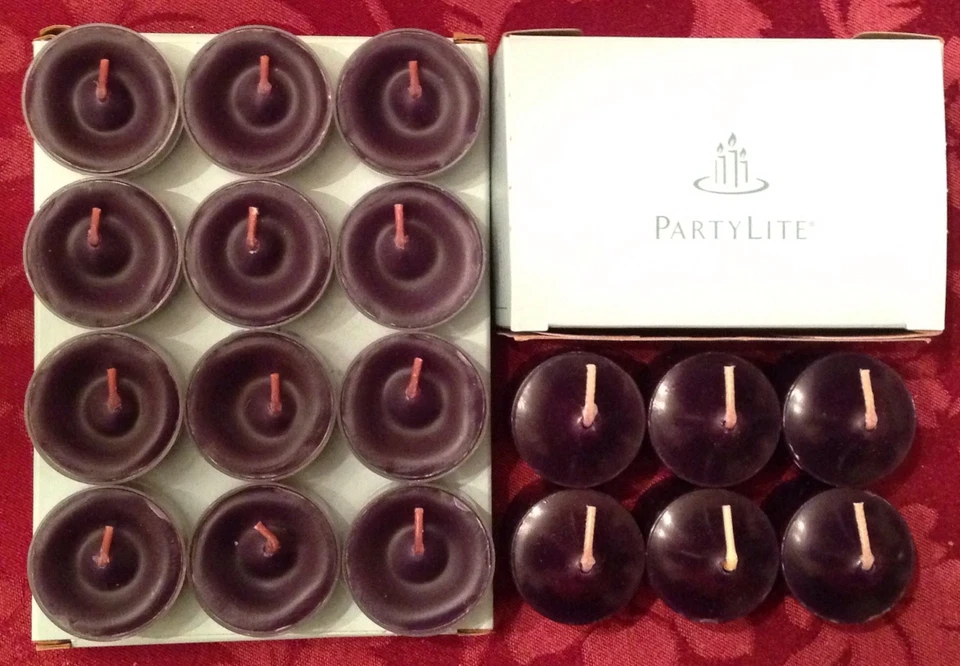 PartyLite BLACK CHERRY Tealight & Votive Candles New LOT 18 Fruit Orchard NIB - Photo 1/3