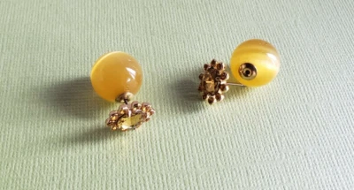 kate spade- Second Nature- Flower Reversible Stud Earrings- Yellow Multi- NWT - Image 1 of 4
