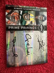 2009 limited triple auto clay mathews/ brian cushing/ rey maualuga  01/50