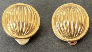 Orecchini Vintage Givenchy Tondi Tono Oro Clip Ondo - Foto 1 di 9