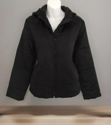 Abrigo de mujer Ralph Lauren etiqueta negra talla L con cremallera con capucha forrado en negro Foto 1 de 4