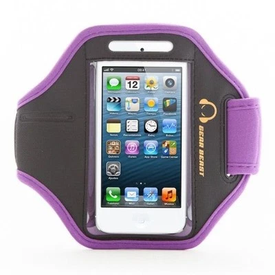 Gear Beast Premium Nylon/Neoprene Apple iPhone 5/ 5s / 5c Sports Armband -Purple Foto 1 de 4