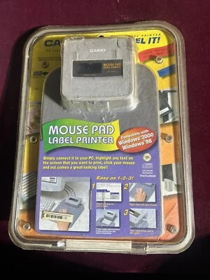 Casio KLP1000 Label Thermal Printer With White Tape & Mouse USB E25 Vintage - Image 1 of 4