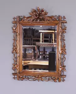 Antiker Jugendstil Spiegel Wandspiegel mit Schliff Holzrahmen 19. Jh. - Bild 1 von 10