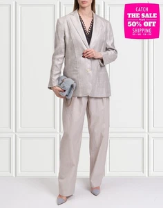 RRP€600 IRO Sirma Oversize Blazer Jacket FR44 US12 UK16 XXL Linen Blend Two Tone - Imagen 1 de 7