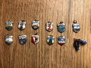 12 Bettelarmband Anhänger – Silber - Wappen - Anhänger Souvenir - selten! - Bild 1 von 2