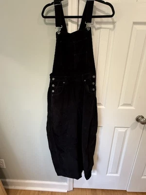 Новый без ценников женский комбинезон Free People XS Good Luck вельветовый черный с широким стволом - Изображение 1 из 4