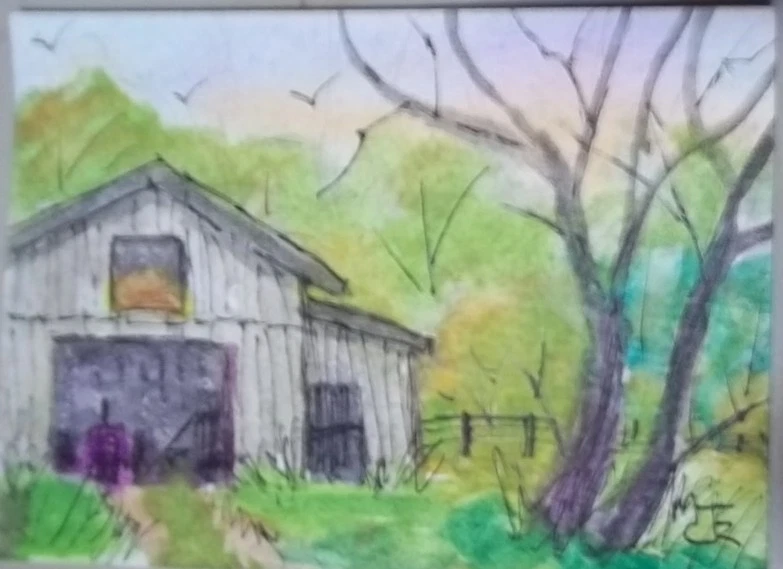 Original ACEO Miniature Art - Pa's Old Barn - Image 1 of 1