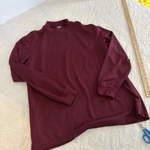 PING Performance Golf Shirt Men Large Mock Neck Maroon Long Sleeve - Picture 1 of 7