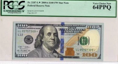 $100 FRN Star Note ..Series 2009--PPQ/64 - Image 1 of 2