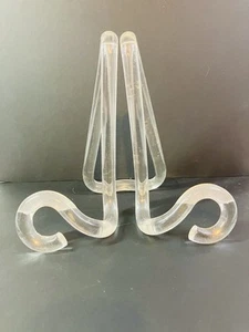 Vintage MCM Acrylic Display Easel, Card/ Picture Plate Holder - Picture 1 of 9