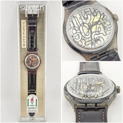 Swatch Automatic SAM107 Nume Rotation 1996 – NOS – Skeleton Dial – Leather Strap - Immagine 1 di 4