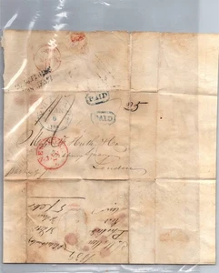 Goldpath: cubierta plegada temprana de EE. UU. 1838 PAGADA, NUEVA YORK, PHILAD, CON CARTA CV880_P18 - Imagen 1 de 2
