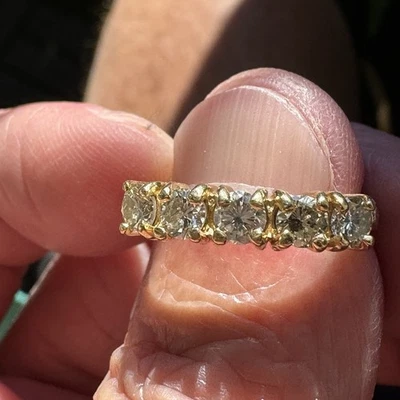 Anel de diamante 14k - Lindos diamantes naturais - Sólido 14k - Não é sucata - Imagem 1 de 3