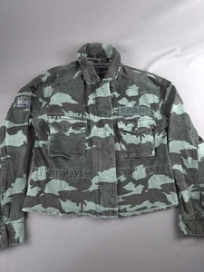 Superdry Rookie Jacket Womens UK 8 Khaki Camo Military Army Cargo Field Utility - Picture 1 of 13