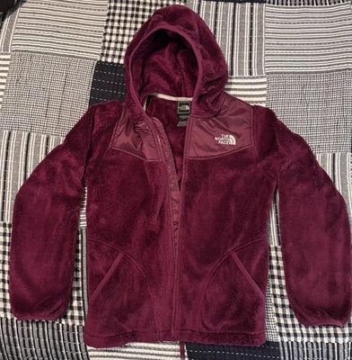 The North Face Girls Full Zip Fleece Jacket Hood Fuschia Pink M Medium  10-12 - Image 1 of 4