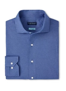 Peter Millar Navy Blue Lake District Excursionist Flex Sport Shirt 2XL Button Up - Picture 1 of 5