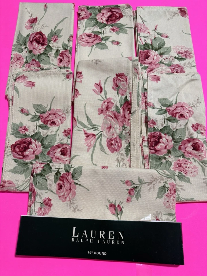 Guardanapo de algodão pedra marrom floral Ralph Lauren conjunto com 7 peças - Imagem 1 de 4