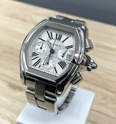 Cartier Roadster XL W62019X6 esfera plateada 42 mm cronógrafo automático Foto 1 de 4