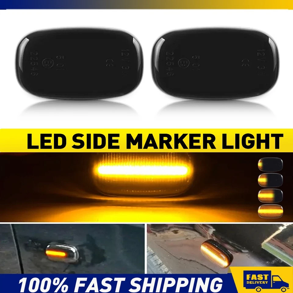 Smoked For Toyota Starlet 1996 1997 1998-1999 LED Dynamic Side Marker Light A - image 1 of 4