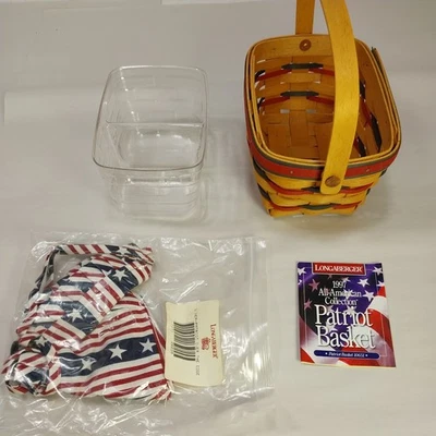 1997 Longaberger Patriot Basket with Fabric liner and plastic protector NEW - Image 1 of 4