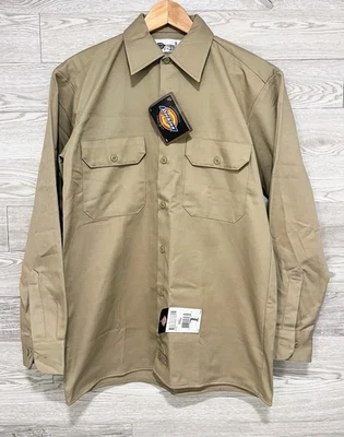Camisa de trabajo Dickies para hombre manga larga beige talla pequeña Foto 1 de 4