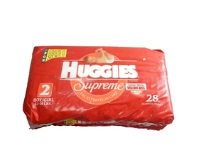 Vintage 1993 Huggies Supreme Windeln neu versiegelt Paket Größe 2 28 Stück sammeln Requisite - Bild 1 von 4