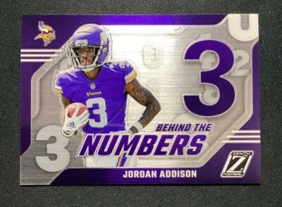 2023 Zenith Jordan Addison Behind The Numbers #14 Rookie RC Minnesota Vikings - Image 1 of 2
