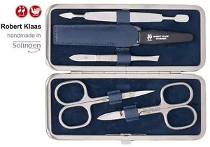 ROBERT KLAAS HECHO A MANO SOLINGEN NAIL TIJERAS 5 PCS MANICURA SET CASO / NATURALEZA - Imagen 1 de 1