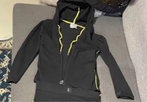 Chanel Hoodie Jacket Black Color Sport Vintage 04A CC Mark Logo Size 36 U