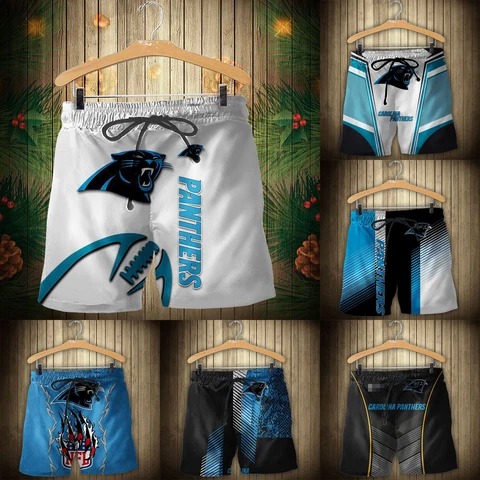 Carolina Panthers Men's Quick Dry Beach Shorts Summer Surf Board Swim Trunks Cover