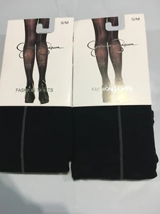 JESSICA SIMPSON S/M BLACK FASHION TIGHTS NWT MSRP: $16.00 Each Lot of 2 - Picture 1 of 7