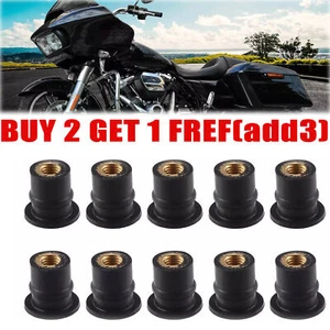 M5 Rubber Motorcycle Wellnut Metric Windscreen well Nuts Brass Nuts #M5 Wellnuts - Picture 1 of 7