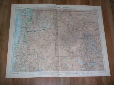 Mapa vintage de Washington Oregon Idaho Montana 1957/escala 1:2.500.000 Foto 1 de 4