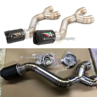 Sistema de escape negro tubo de enlace silenciador sistema de escape deslizable para BMW S1000RR S1000R 2010-2014 Foto 1 de 4