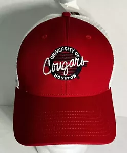University of Houston Cougars Script Mesh Snap Back Adjustable Hat Red & White - Picture 1 of 6