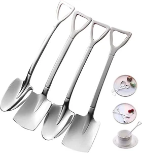 Cuchara puntiaguda con pala de té de acero inoxidable agrega estilo a tu comida (4) conjunto - Imagen 1 de 10